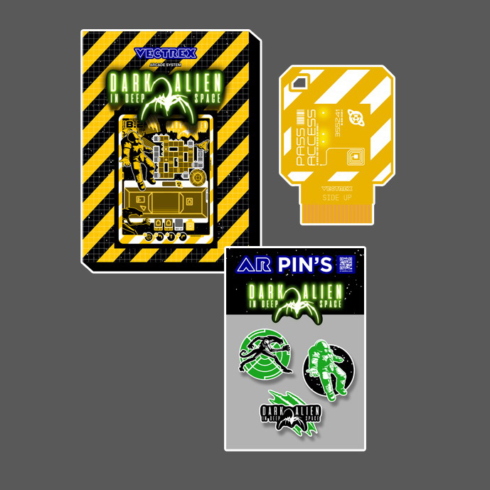 Pack Dark Alien in Deep Space Teria Version Vectrex Game + Collector Pins