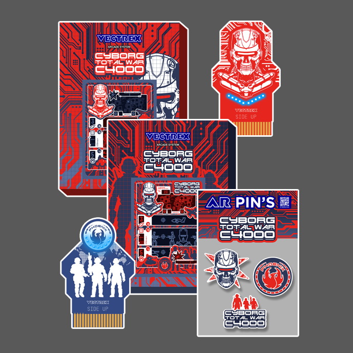 Full Pack Cyborg C4000 Total War – Humans & Machines Editions + Collector Pins | Vectrex Bundle
