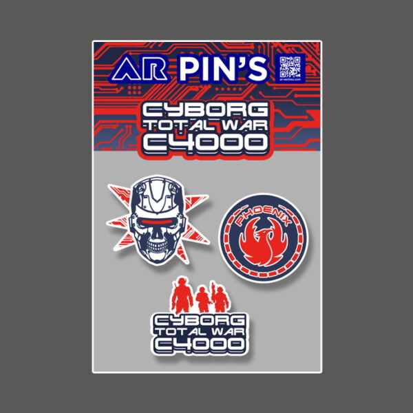Cyborg C4000 Total War – Collector Pin Set | 3 Metal Pins 50mm